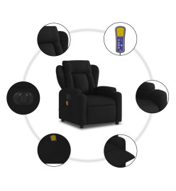 Fauteuil de massage inclinable électrique Noir Tissu