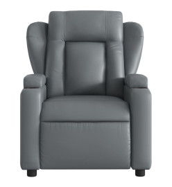 Fauteuil de massage inclinable électrique gris similicuir