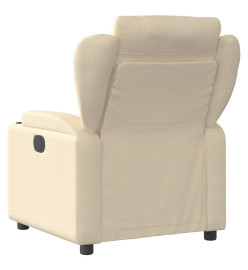 Fauteuil inclinable de massage électrique crème tissu