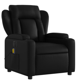 Fauteuil de massage inclinable électrique noir similicuir