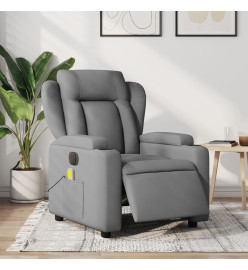 Fauteuil de massage inclinable électrique gris clair tissu