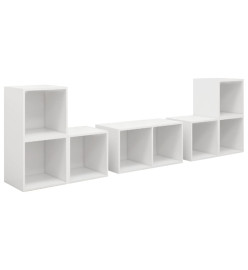 Ensemble de meubles TV 6 pcs Blanc Aggloméré