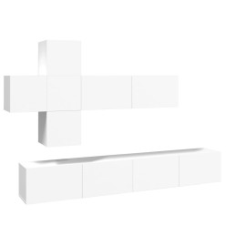 Ensemble de meubles TV 7 pcs Blanc Bois d'ingénierie