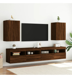 Meuble TV mural chêne marron 40,5x30x60 cm bois d'ingénierie