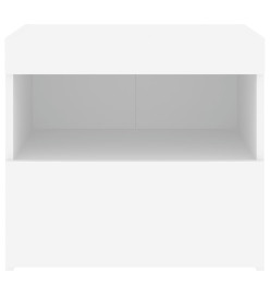 Table de chevet avec lumières LED blanc 50x40x45 cm