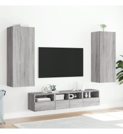 Meuble TV mural sonoma gris 40,5x30x102 cm bois d'ingénierie