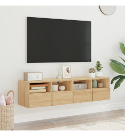 Meubles TV muraux 2 pcs chêne sonoma 60x30x30cm bois ingénierie