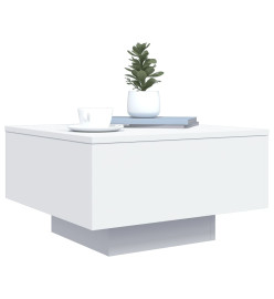 Table basse avec lumières LED blanc 55x55x31 cm