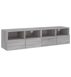 Meubles TV muraux 2pcs sonoma gris 60x30x30cm bois d'ingénierie