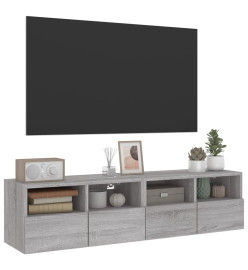 Meubles TV muraux 2pcs sonoma gris 60x30x30cm bois d'ingénierie