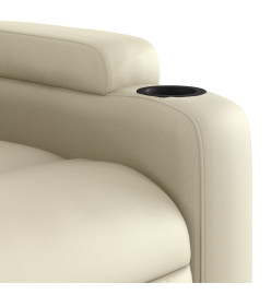 Fauteuil de massage inclinable électrique crème similicuir