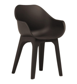 Chaises de jardin avec accoudoirs 2 pcs marron plastique