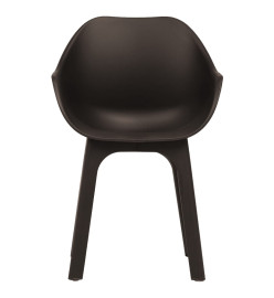 Chaises de jardin avec accoudoirs 2 pcs marron plastique