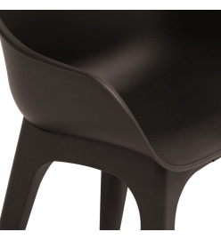 Chaises de jardin avec accoudoirs 2 pcs marron plastique