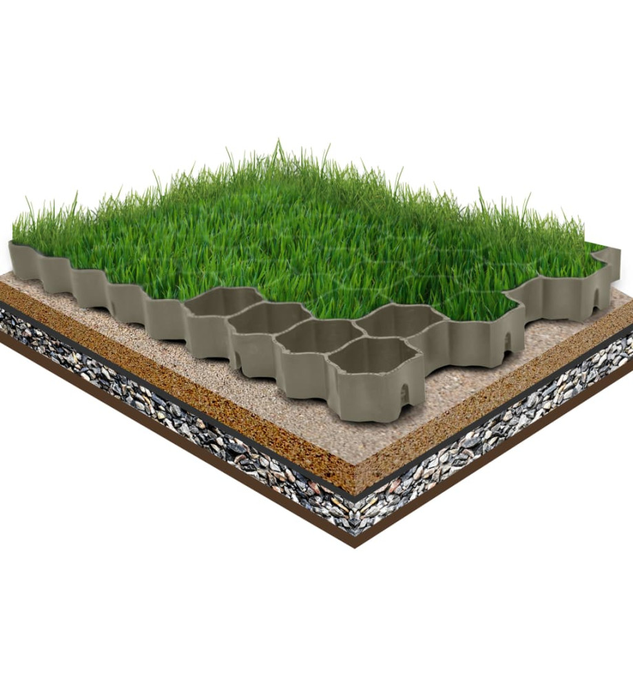 Grilles d'herbe 16 pcs vert 60x40x3 cm plastique