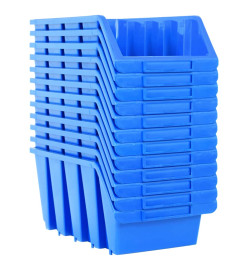 Bacs de rangement empilables 14 pcs bleu plastique