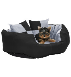 Coussin réversible lavable pour chien Gris et noir 65x50x20 cm