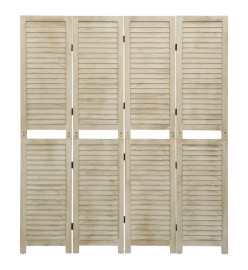 Cloison de séparation 4 panneaux 140x165 cm Bois de Paulownia