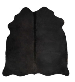 Tapis en peau de vache véritable noir 180x220 cm