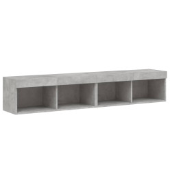 Meubles TV avec lumières LED 2 pcs gris béton 80x30x30 cm