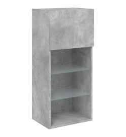 Meubles TV avec lumières LED 2 pcs gris béton 40,5x30x90 cm