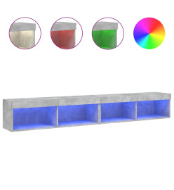 Meubles TV avec lumières LED 2 pcs gris béton 100x30x30 cm