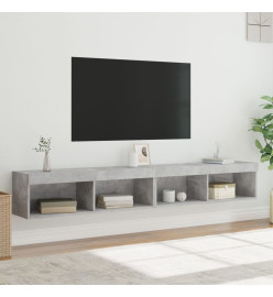 Meubles TV avec lumières LED 2 pcs gris béton 100x30x30 cm