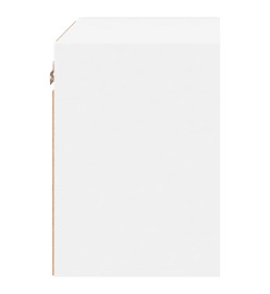 Tables de chevet murales avec lumières LED 2 pcs blanc