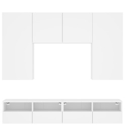 Unités murales TV 5 pcs blanc bois d'ingénierie