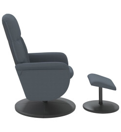 Fauteuil inclinable avec repose-pied gris foncé velours