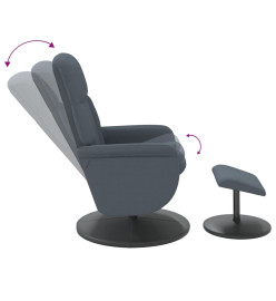 Fauteuil inclinable avec repose-pied gris foncé velours