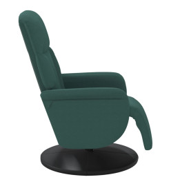 Fauteuil inclinable avec repose-pied vert foncé velours