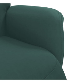 Fauteuil inclinable avec repose-pied vert foncé velours