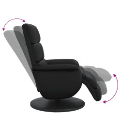 Fauteuil inclinable avec repose-pieds noir similicuir