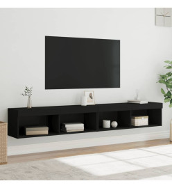 Meubles TV avec lumières LED 2 pcs noir 100x30x30 cm