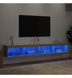 Meubles TV avec lumières LED 2 pcs sonoma gris 100x30x30 cm