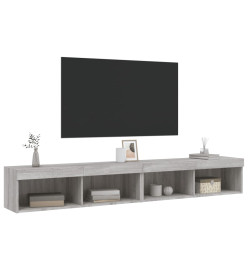 Meubles TV avec lumières LED 2 pcs sonoma gris 100x30x30 cm