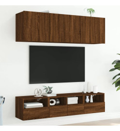 Unités murales TV 5 pcs chêne marron bois d'ingénierie