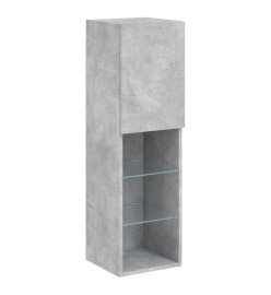 Meubles TV avec lumières LED 2 pcs gris béton 30,5x30x102 cm