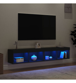 Meubles TV avec lumières LED 2 pcs noir 80x30x30 cm