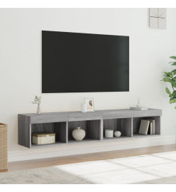 Meubles TV avec lumières LED 2 pcs sonoma gris 80x30x30 cm