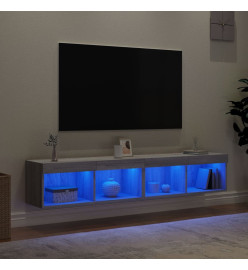 Meubles TV avec lumières LED 2 pcs sonoma gris 80x30x30 cm