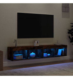 Meubles TV avec lumières LED 2 pcs chêne fumé 80x30x30 cm