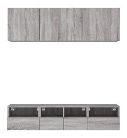 Unités murales TV 5 pcs sonoma gris bois d'ingénierie