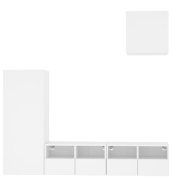 Unités murales TV 4 pcs blanc bois d'ingénierie