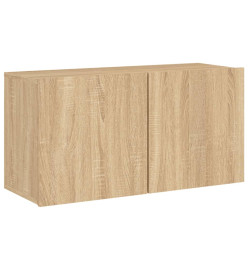 Unités murales TV 4 pcs chêne sonoma bois d'ingénierie