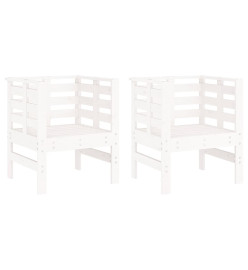 Chaises de jardin lot de 2 blanc 61,5x53x71 cm bois pin massif