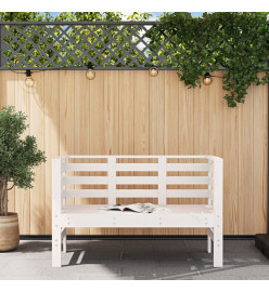 Banc de jardin blanc 111,5x53x71 cm bois massif de pin