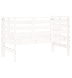 Banc de jardin blanc 111,5x53x71 cm bois massif de pin