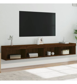 Meubles TV avec lumières LED 2 pcs chêne marron 100x30x30 cm